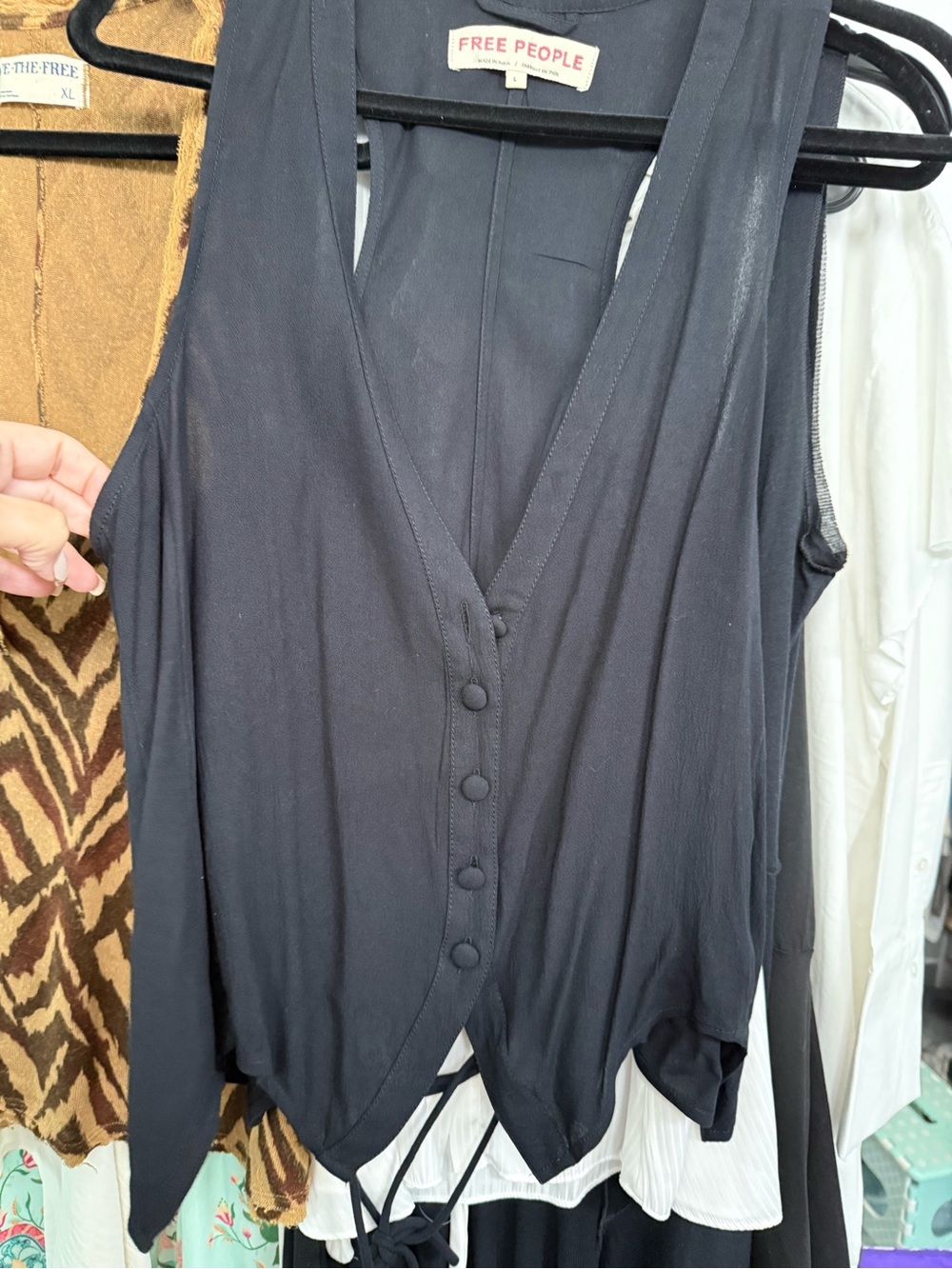 FREE P - AS NEW - A kinda Worn blk but looks very put together with tank top!